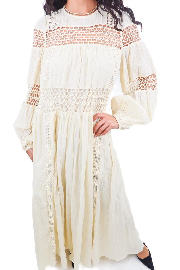 Asos Design cream boho maxi dress NWT (0; retail $109)