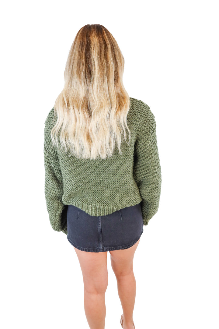Kittenish Olive Chunky Sweater (XS)