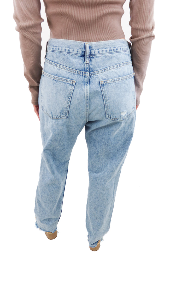 nuuds light wash straight leg denim (30 retail; $138)