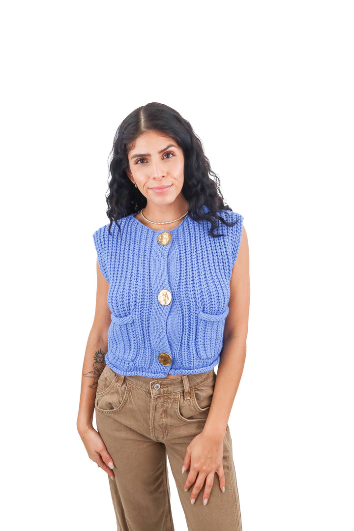 Commense Periwinkle Knit Vest (XS)