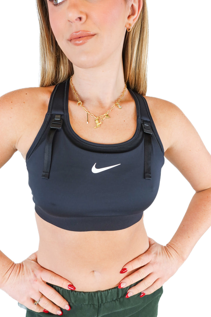 Nike Black Swoosh Racerbrack Sports Bra NWT (M; Retail $80)