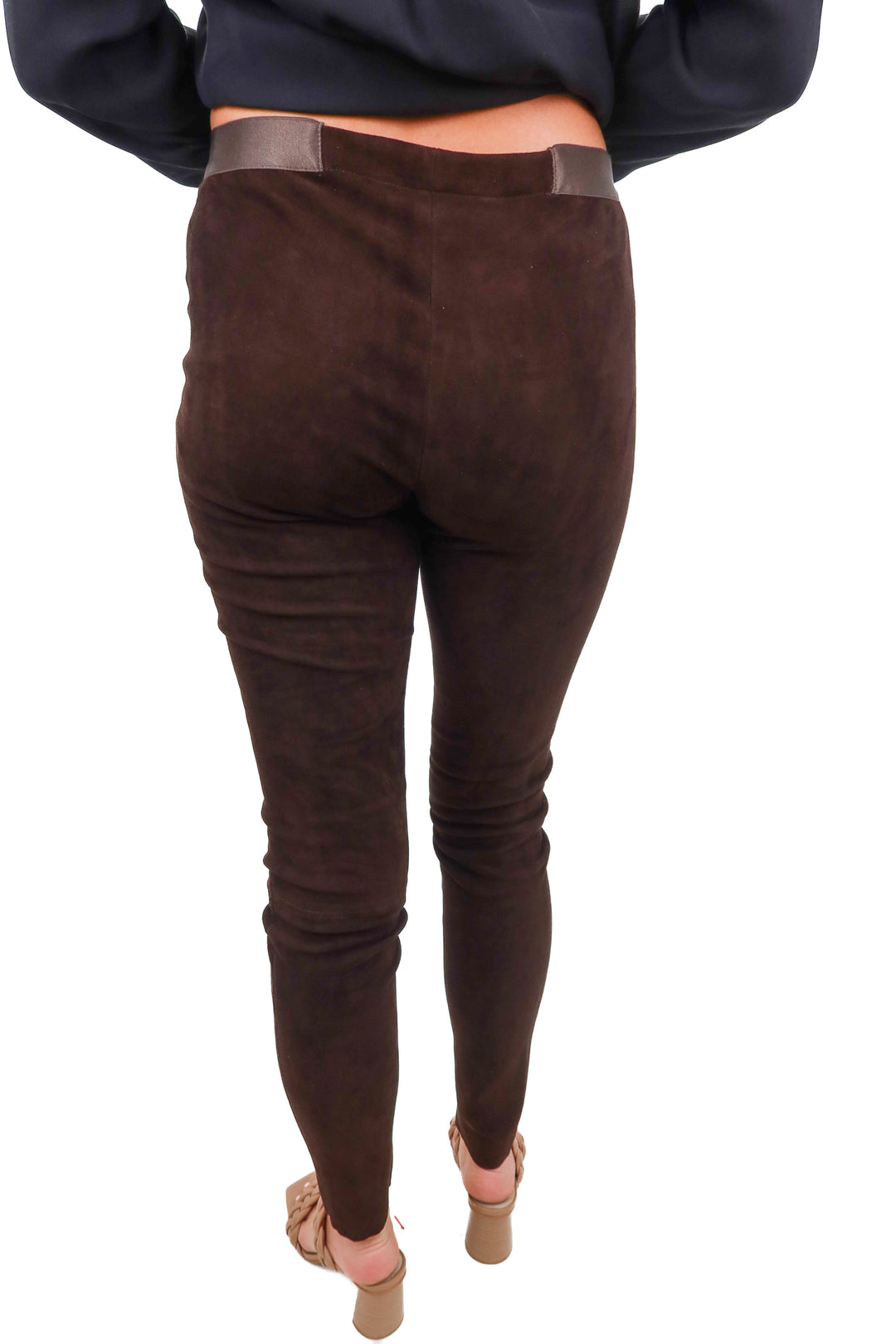 alice + olivia by stavey bendet brown suede leggings NWT (4; retail $798)*