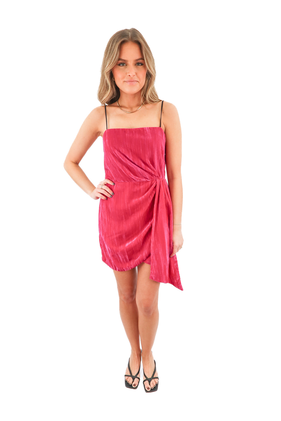 AUCTION saylor pink velvet dress (s)- ends 11/11 at 8pm CT