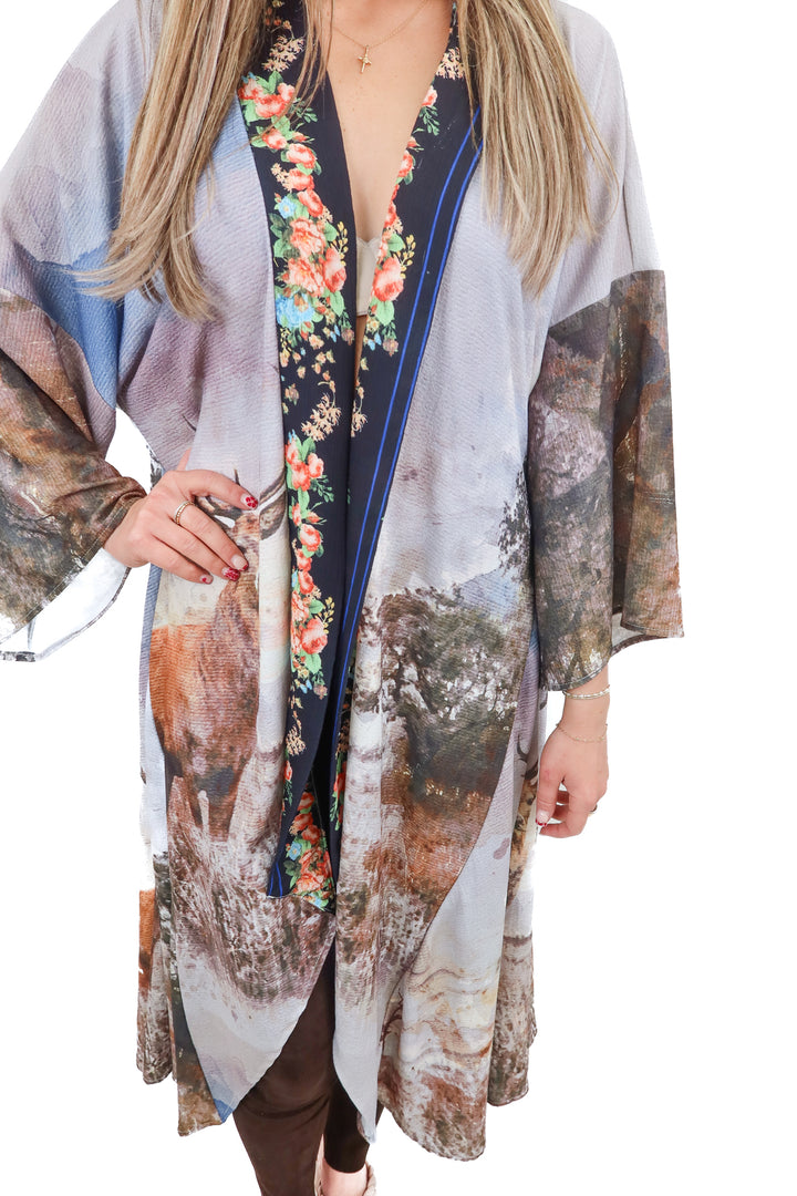 Aratta Silent Journey enchanted forest kimono (XS)