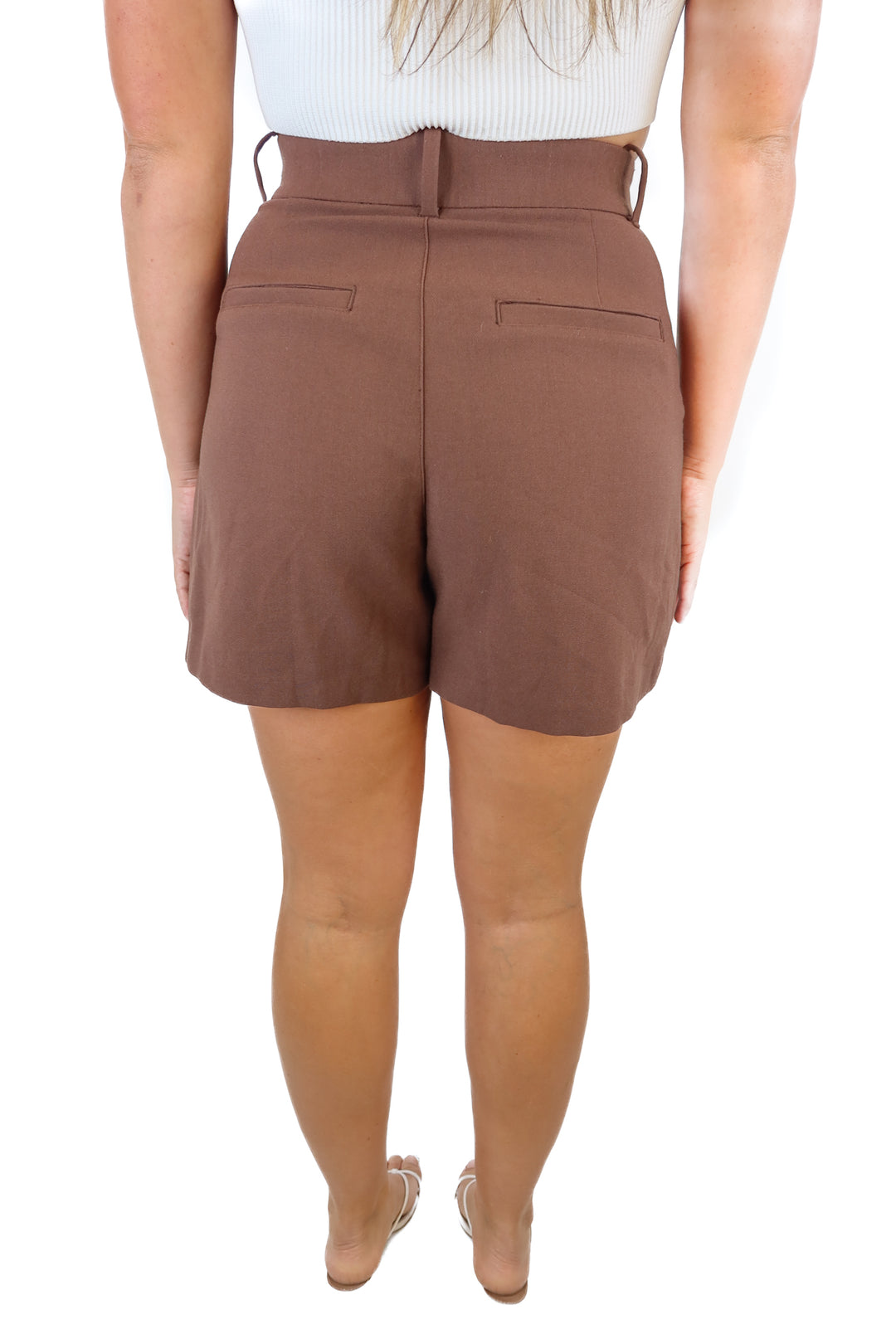 abercrombie brown trouser shorts (s; retail $70)