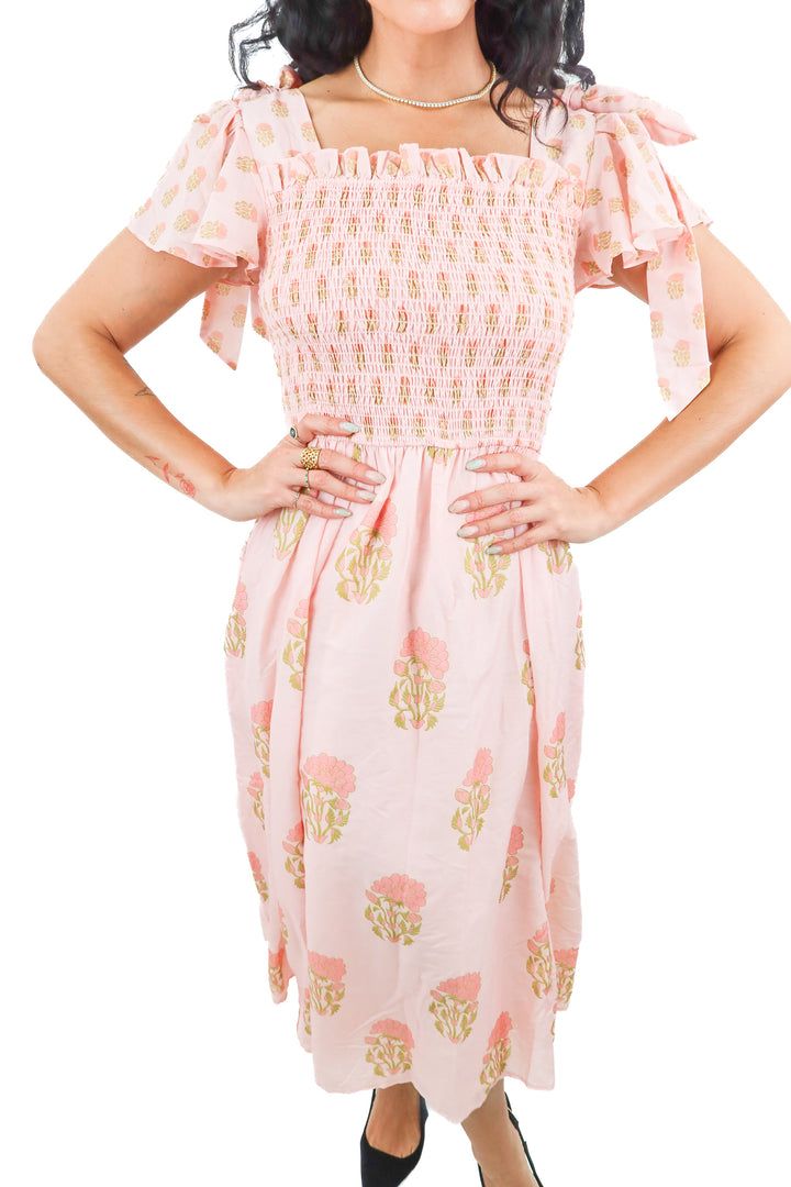 Ivy City Co. Rayna pink floral maxi dress (XS; retail $128)