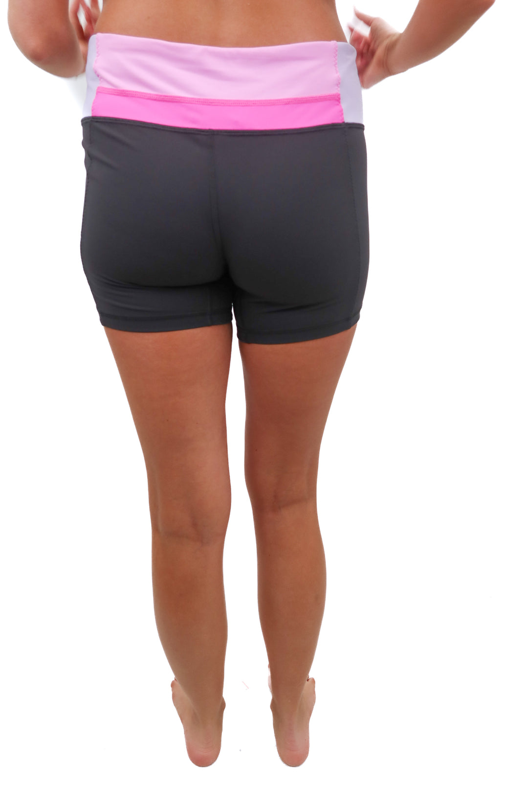 lululemon pink/grey spandex shorts (8)