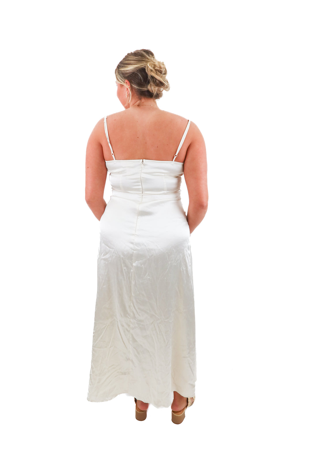 bohme ivory satin dress (l)