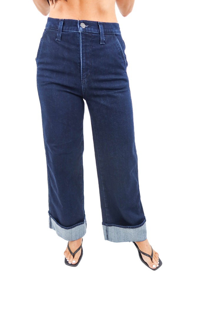 joes dark wash cuffed jeans (25; retail $228)