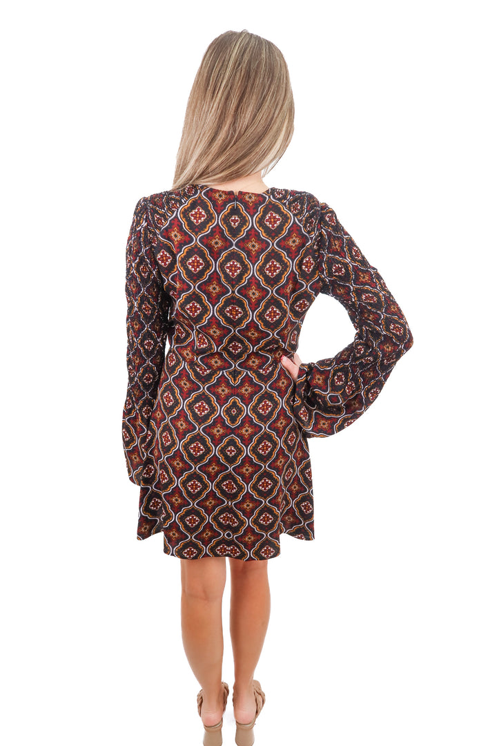 alc maroon/black printed dress (6; retail $425)