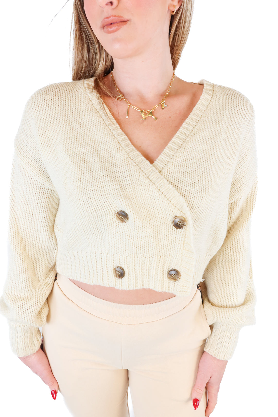 Kittenish Cream Cropped Cardigan (XS)