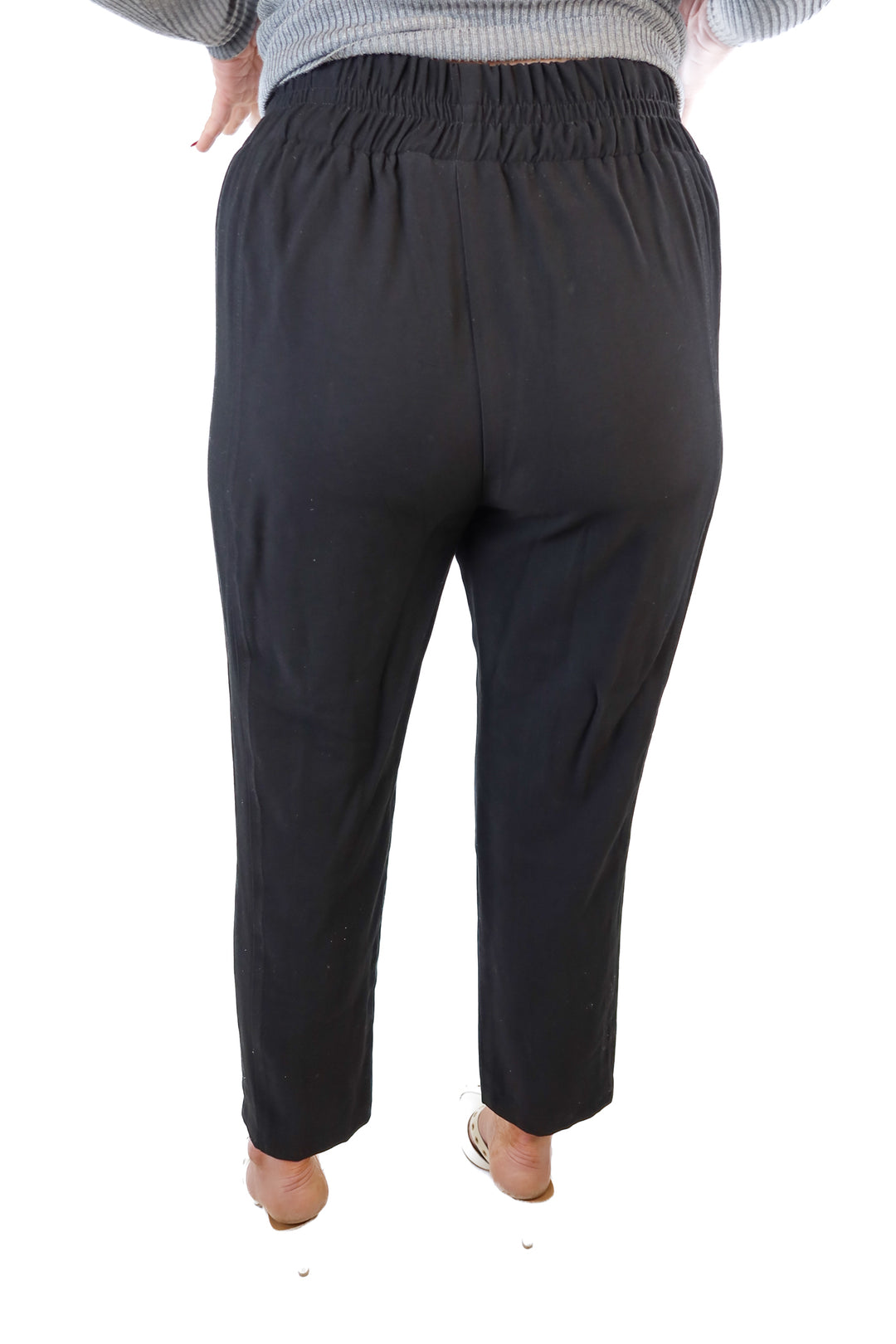 Hatch Black Elastic Waist Woven Cropped Pants NWT (0/XS; Retail $188)