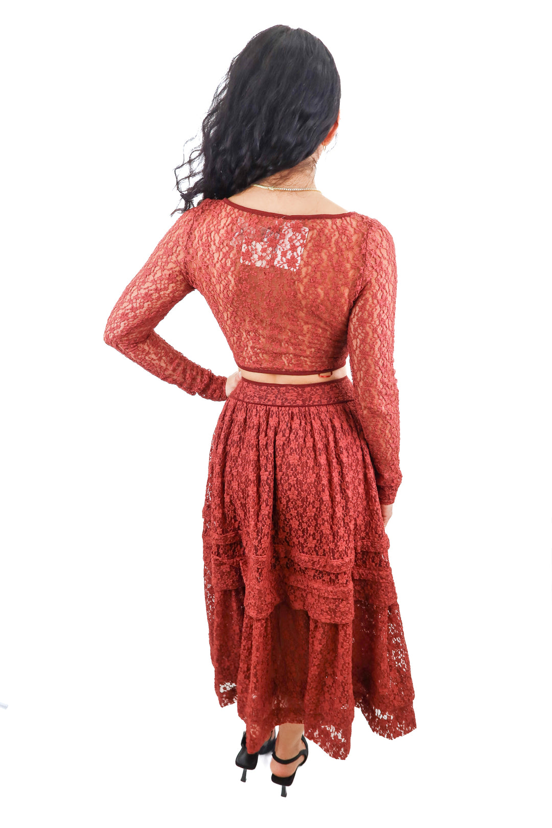 Free People Marsala mauve top and maxi skirt set NWT (XS; retail $298)