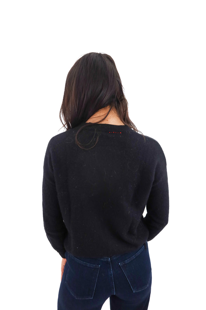parish la x saint black knit sweater (xs; retail $195)