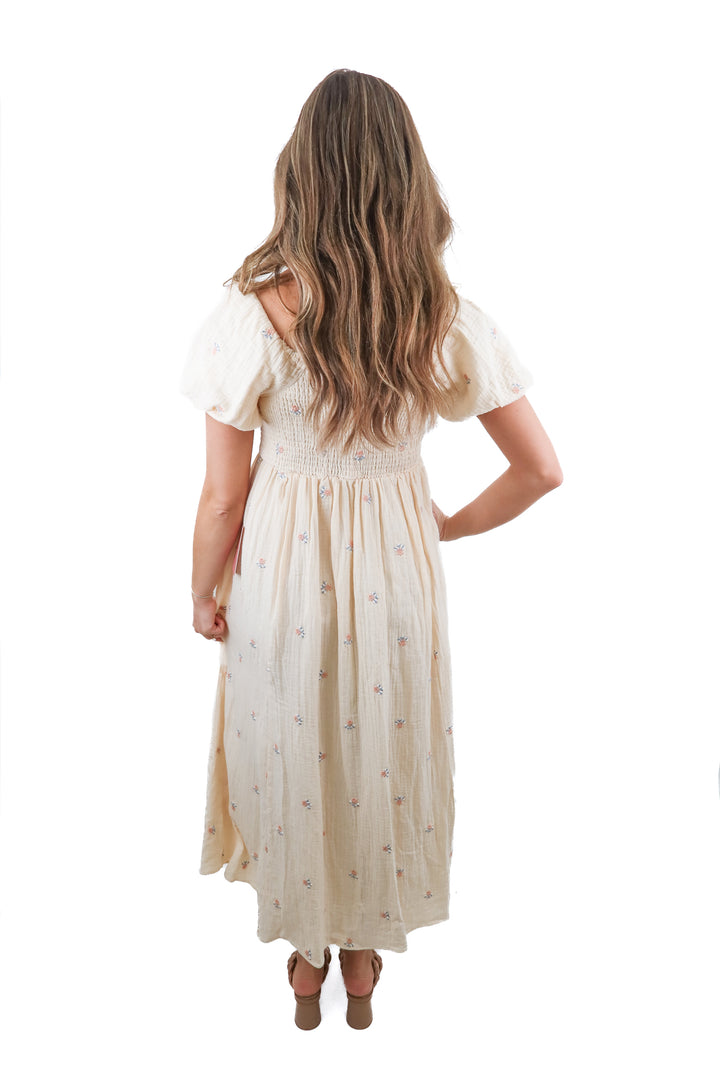 Ivy City Co. Serendipity cream gauzy maxi dress NWT (XXS; retail $148)