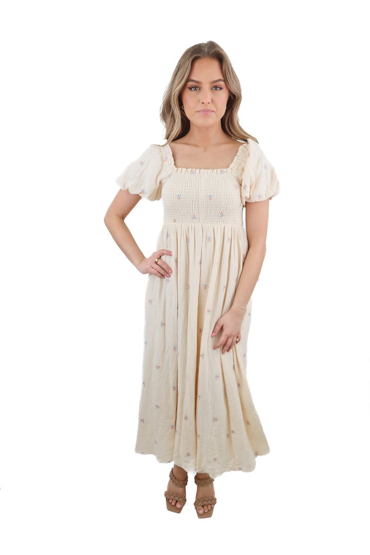 Ivy City Co. Serendipity cream gauzy maxi dress NWT (XXS; retail $148)