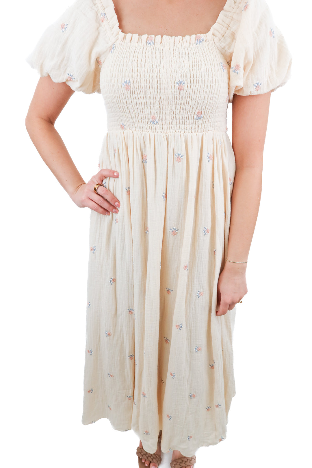 Ivy City Co. Serendipity cream gauzy maxi dress NWT (XXS; retail $148)