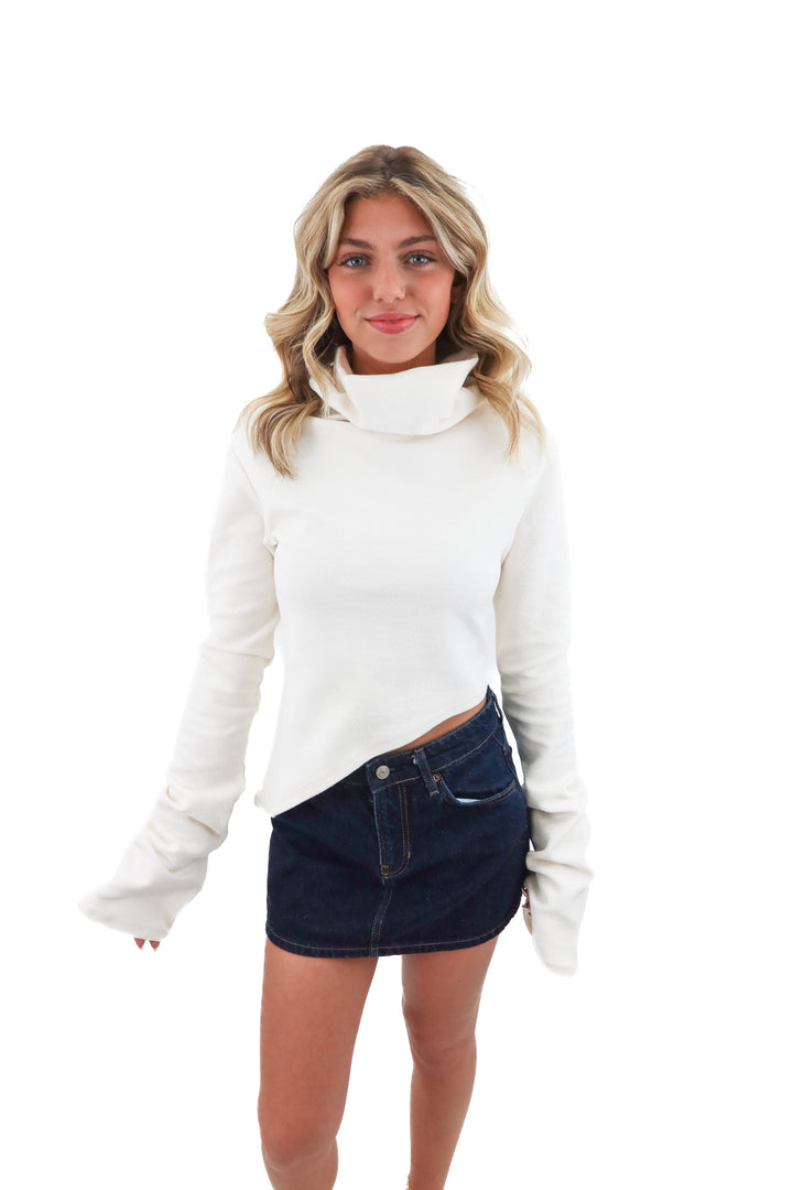 entire studios ivory funnel neck top (s; retail $390)