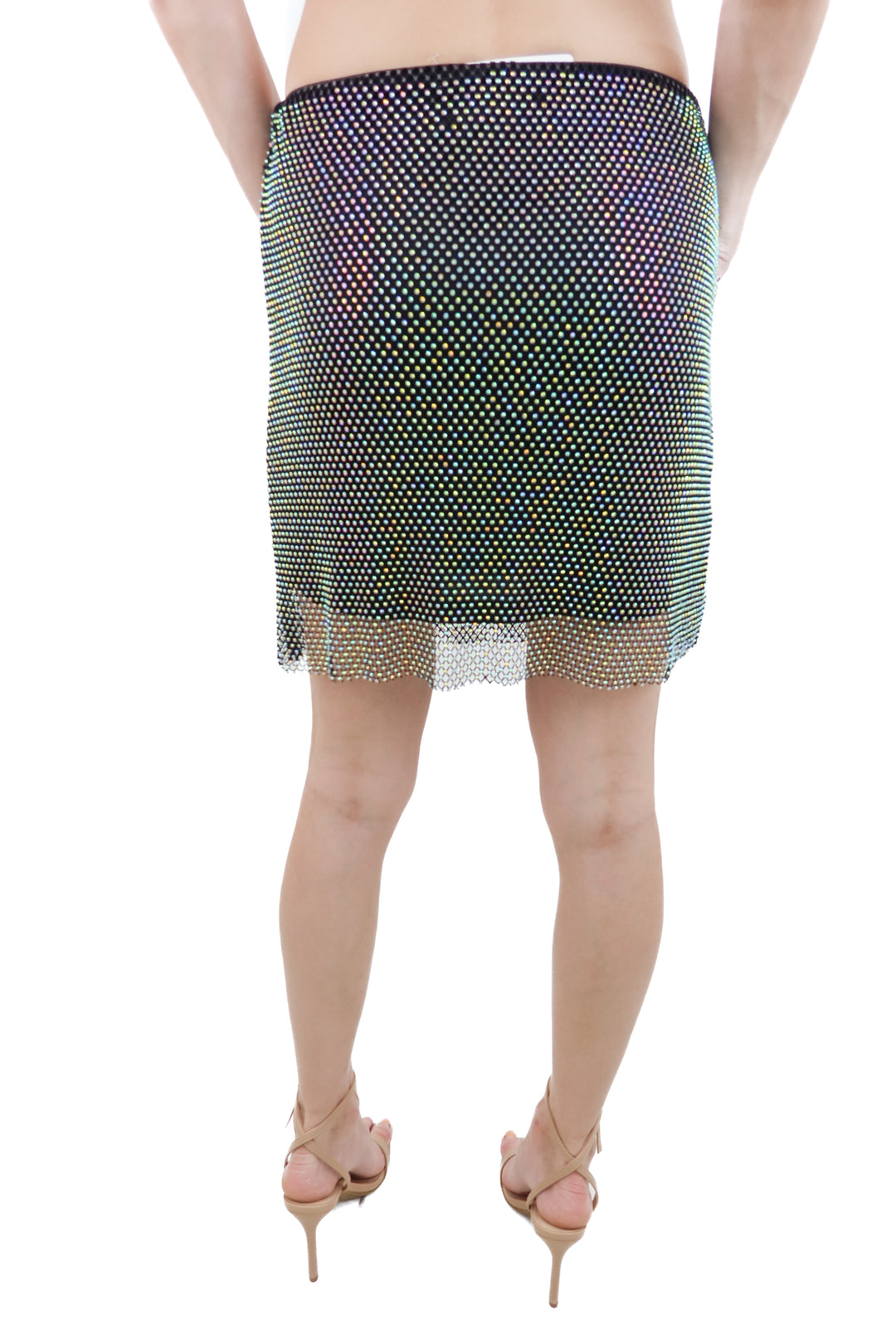 blue b. black rhinestone netted skirt (m)