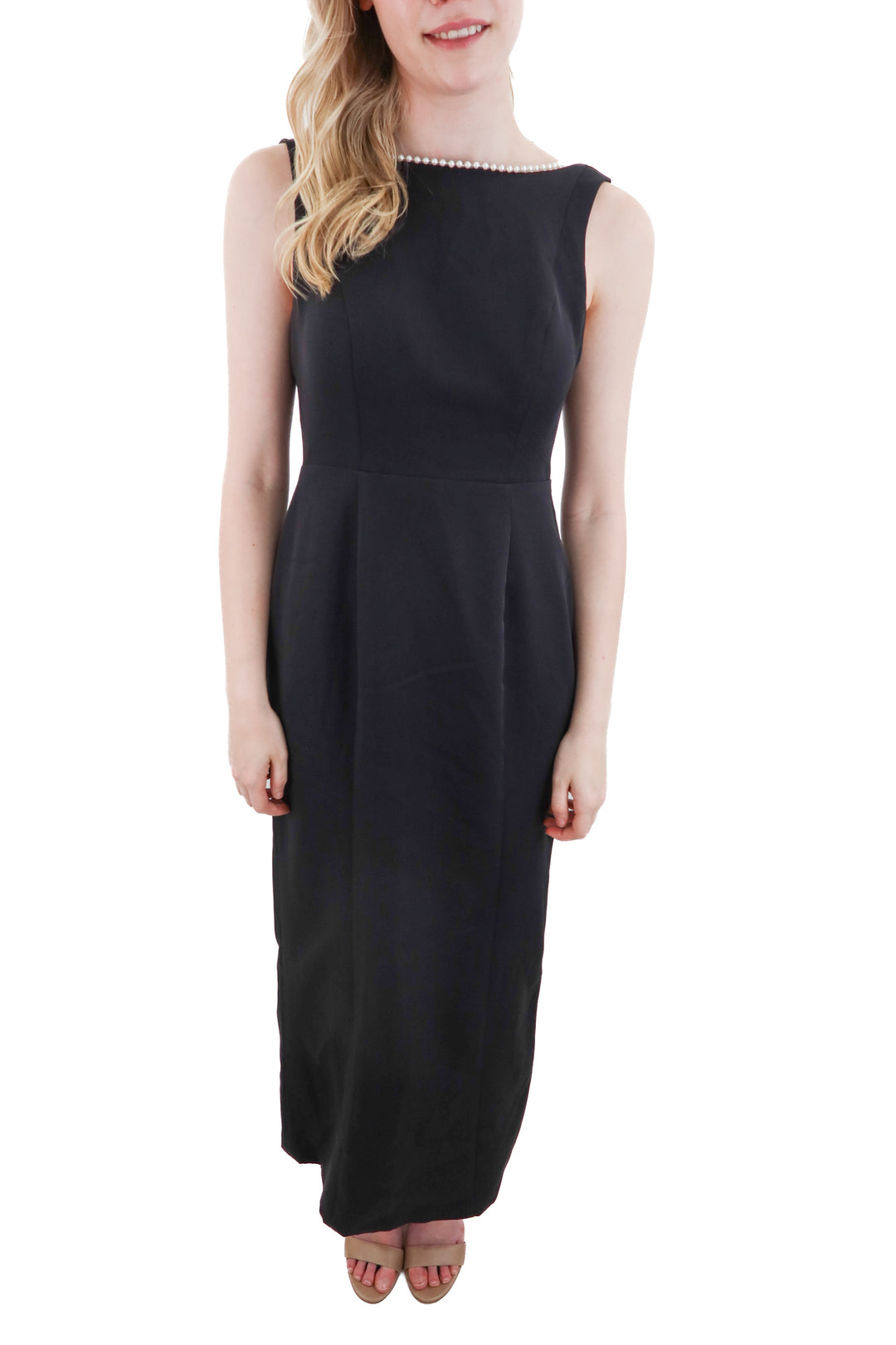new fashion black midi pearl dress NWT (10; retail $165)
