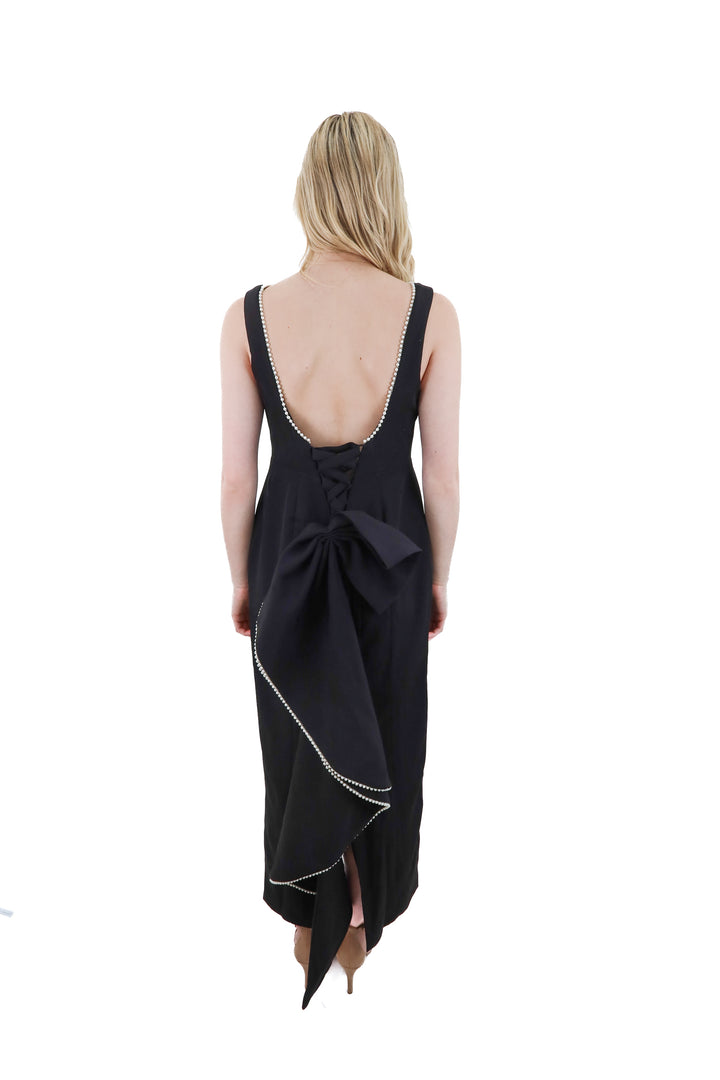 new fashion black midi pearl dress NWT (10; retail $165)