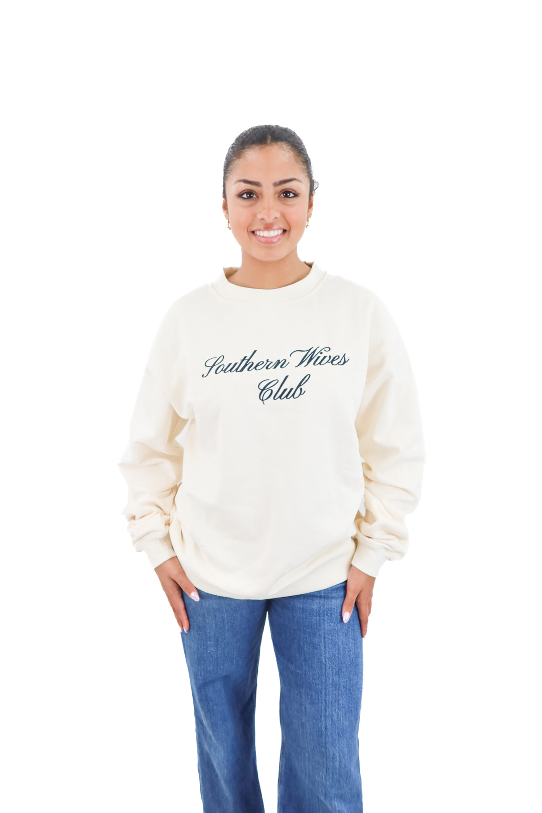 southern wives club x cheese gal crewneck (1; retail $70)