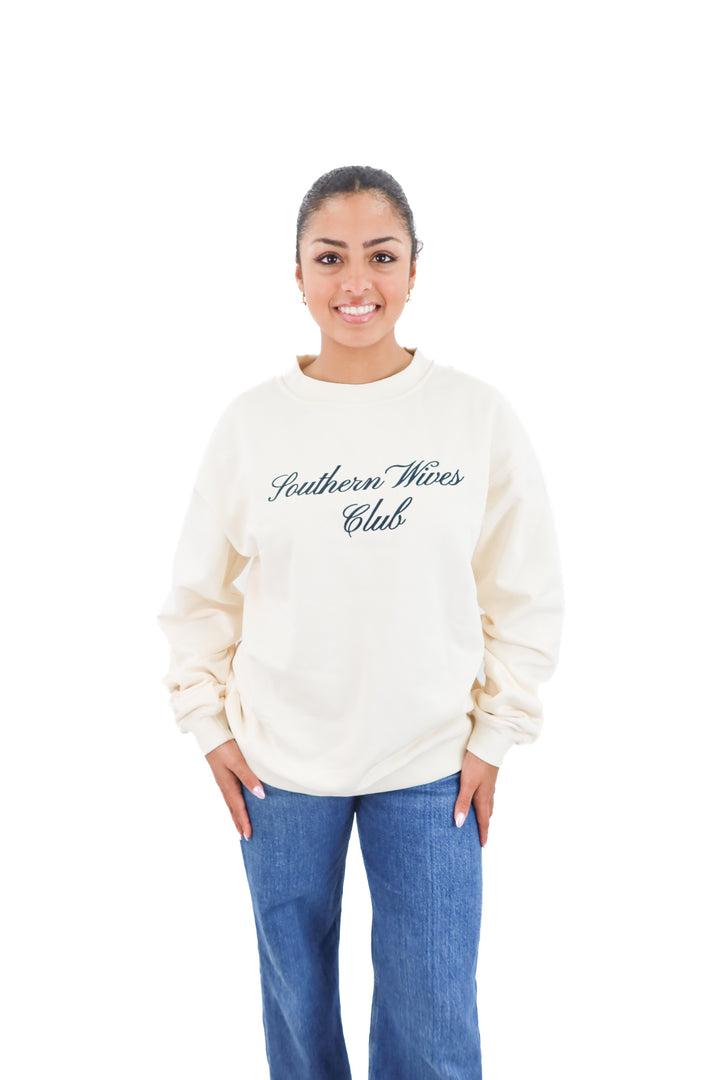 southern wives club x cheese gal crewneck (1; retail $70)