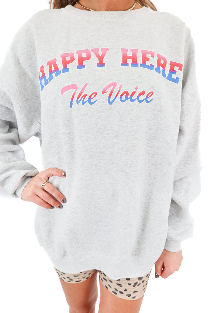 AUCTION happy here the voice sweatshirt (xl)- ends at 11/11 at 8pm CT