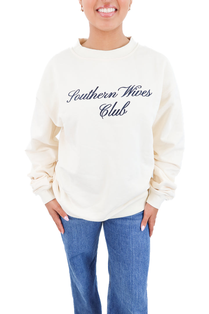 southern wives club x cheese gal crewneck (1; retail $70)