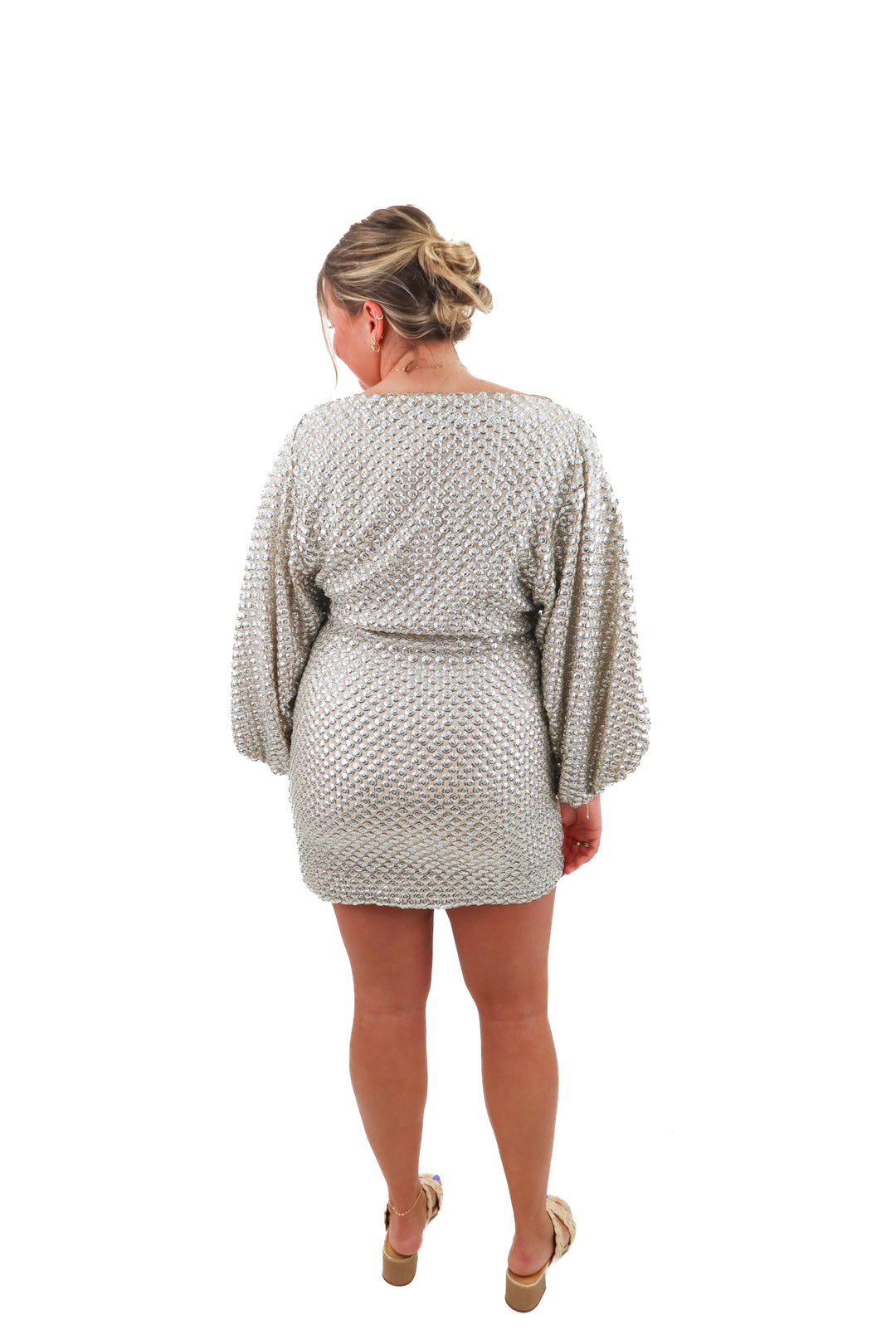 Rhode platinum party dress nwt (10; retail $645)