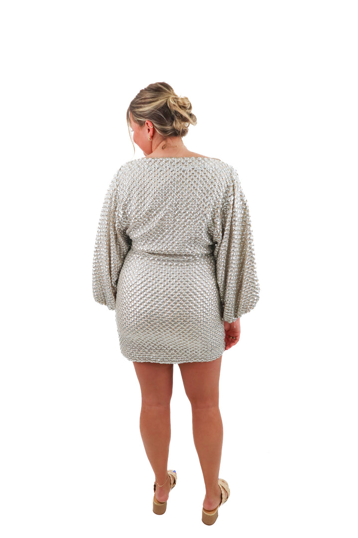 Rhode platinum party dress nwt (10; retail $645)