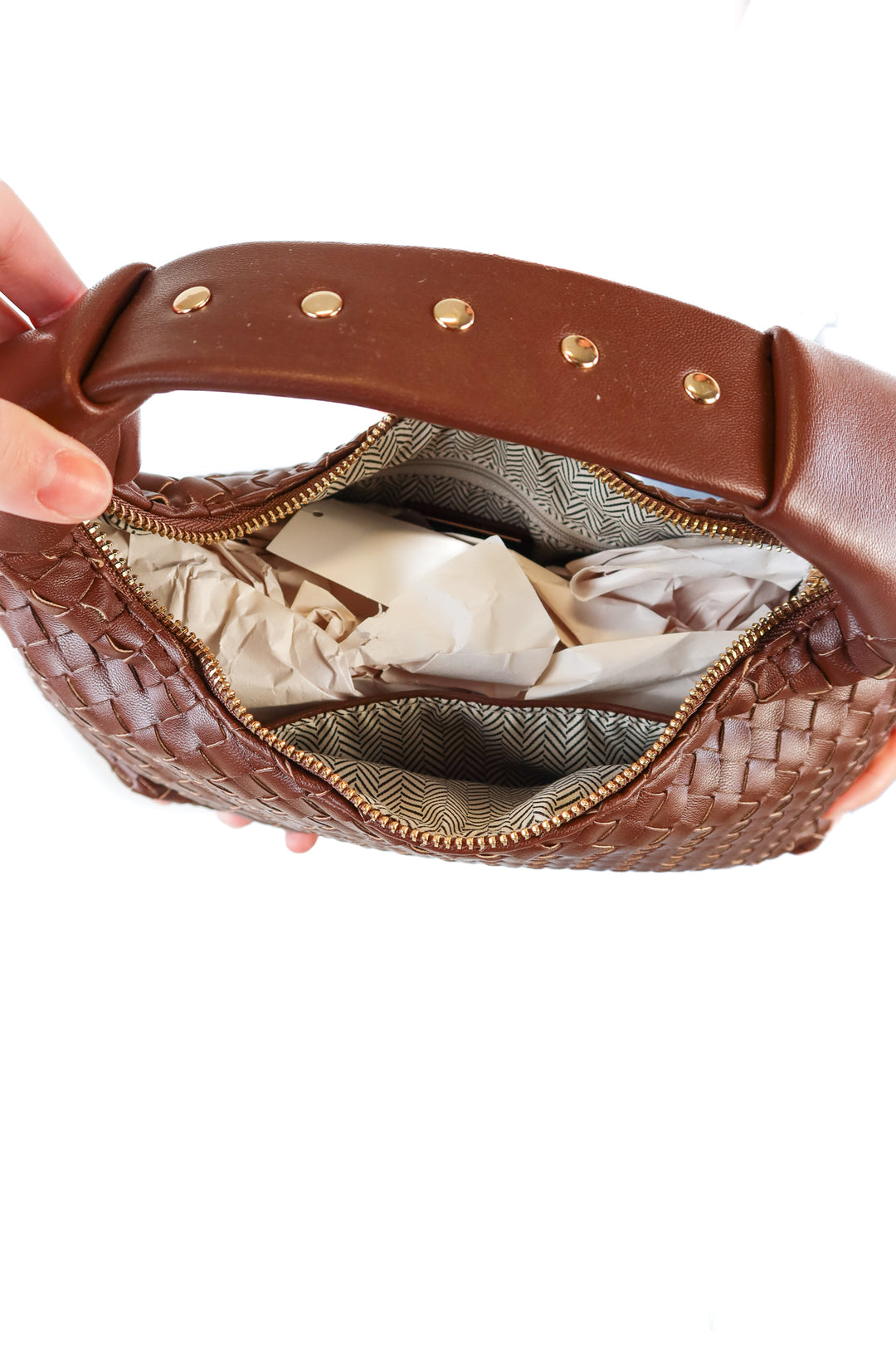 Urban Expressions light brown braided purse (retail $90)