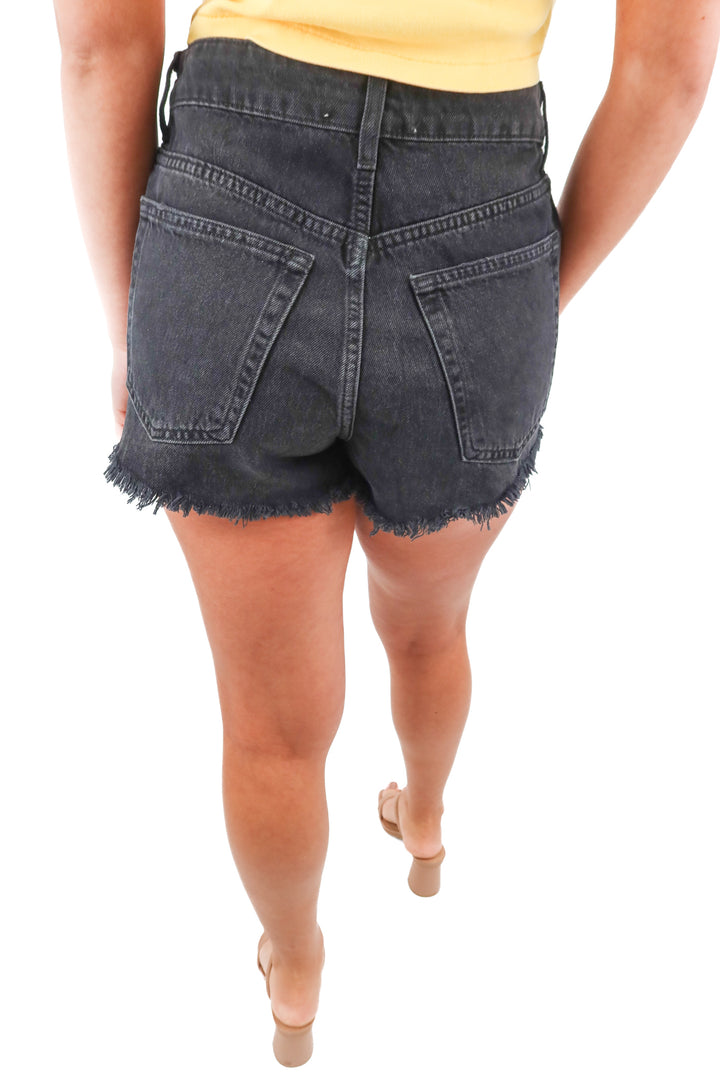 zara black rhinestone denim shorts (4)* - would best fit a 0 to 2