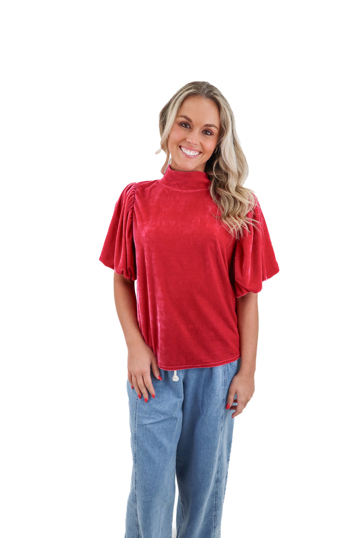 free people pink velour top (l; retail $98)