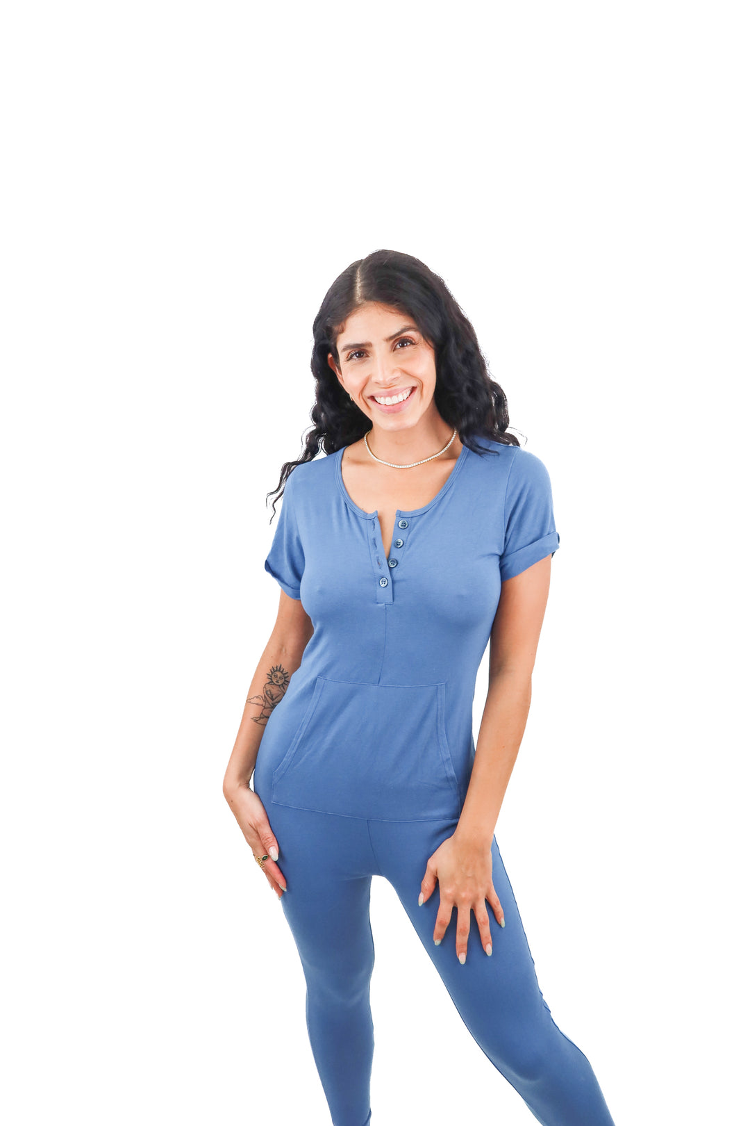 Smash + Tess blue long sleeve jumpsuit (XXS; retail $149)
