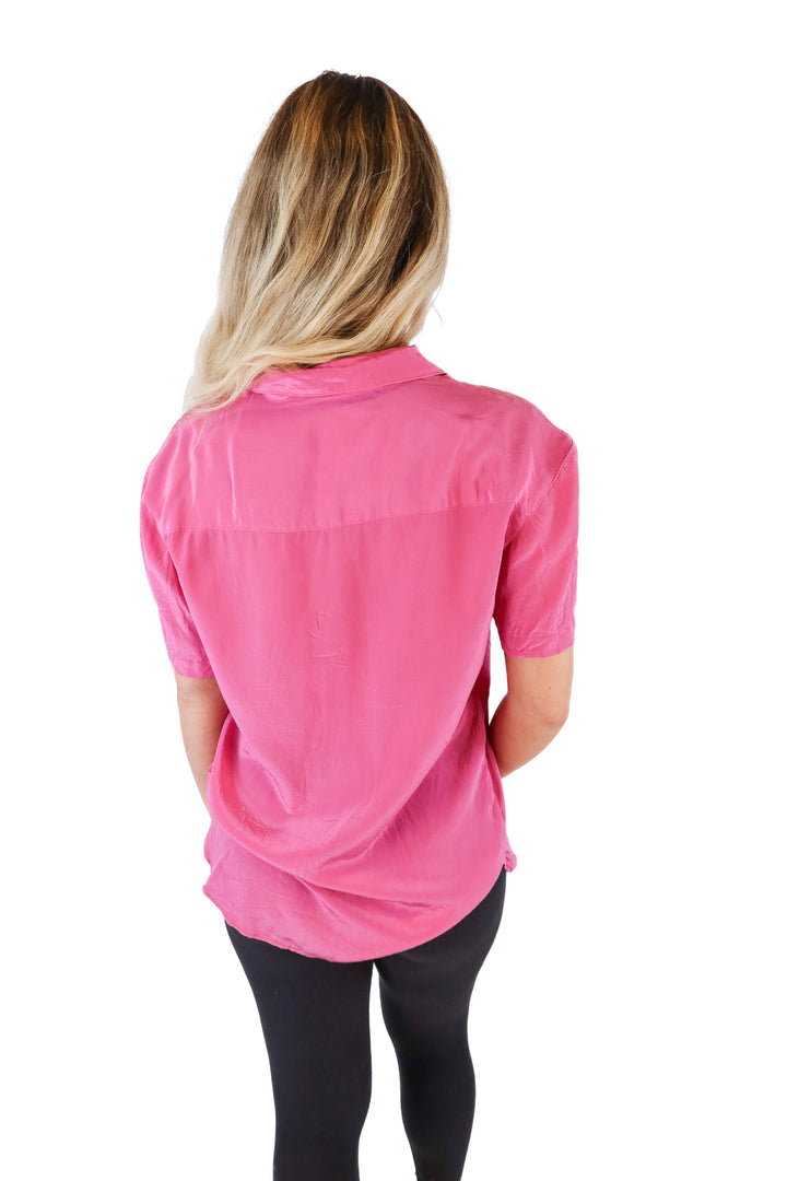 Babaton dark pink button down (XS)