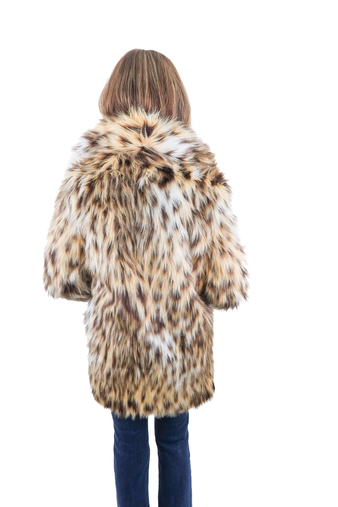 BB Dakota animal print faux fur coat (XS; retail $130)