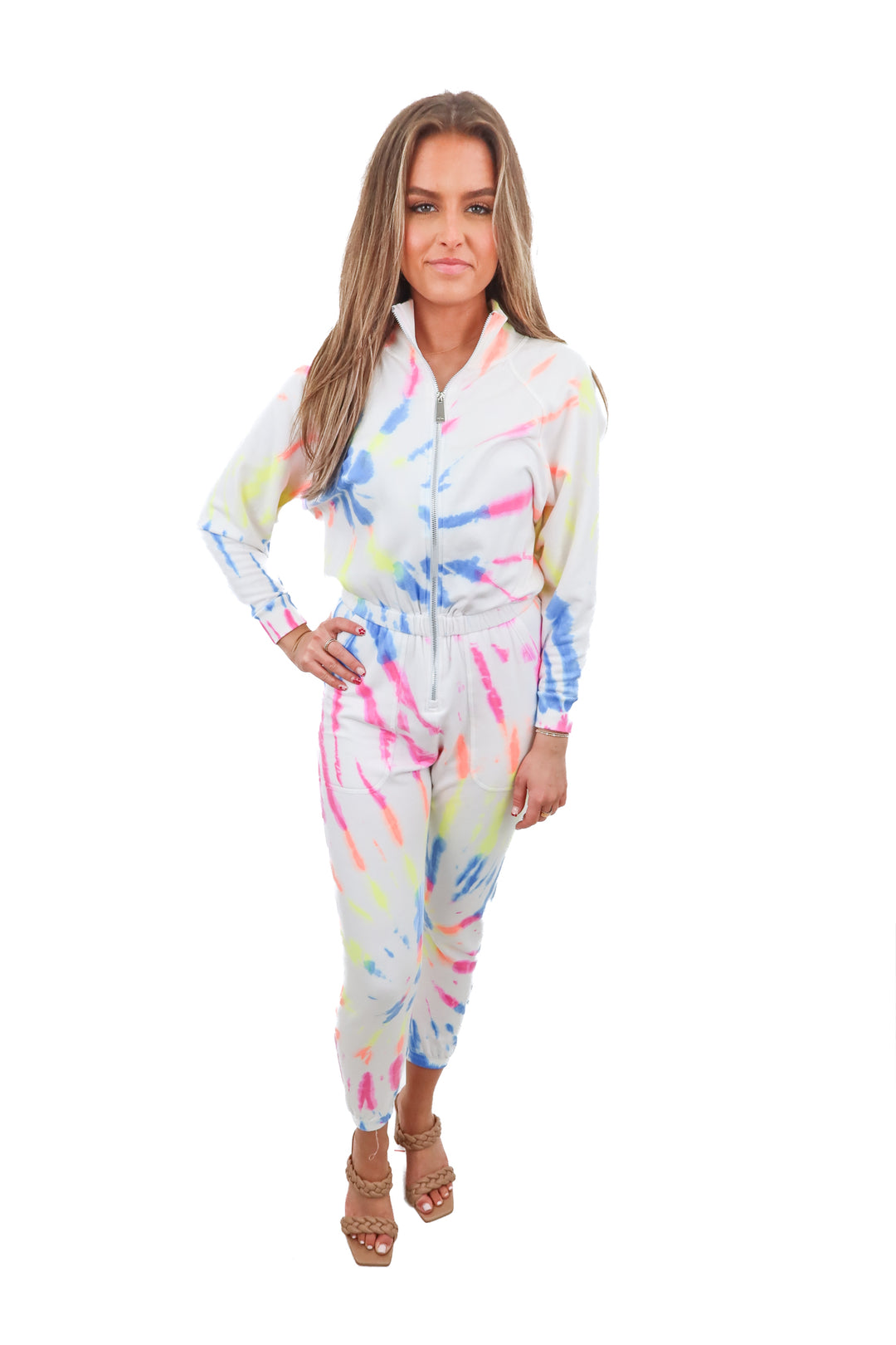 Lezat tie dye jumpsuit NWT (S)