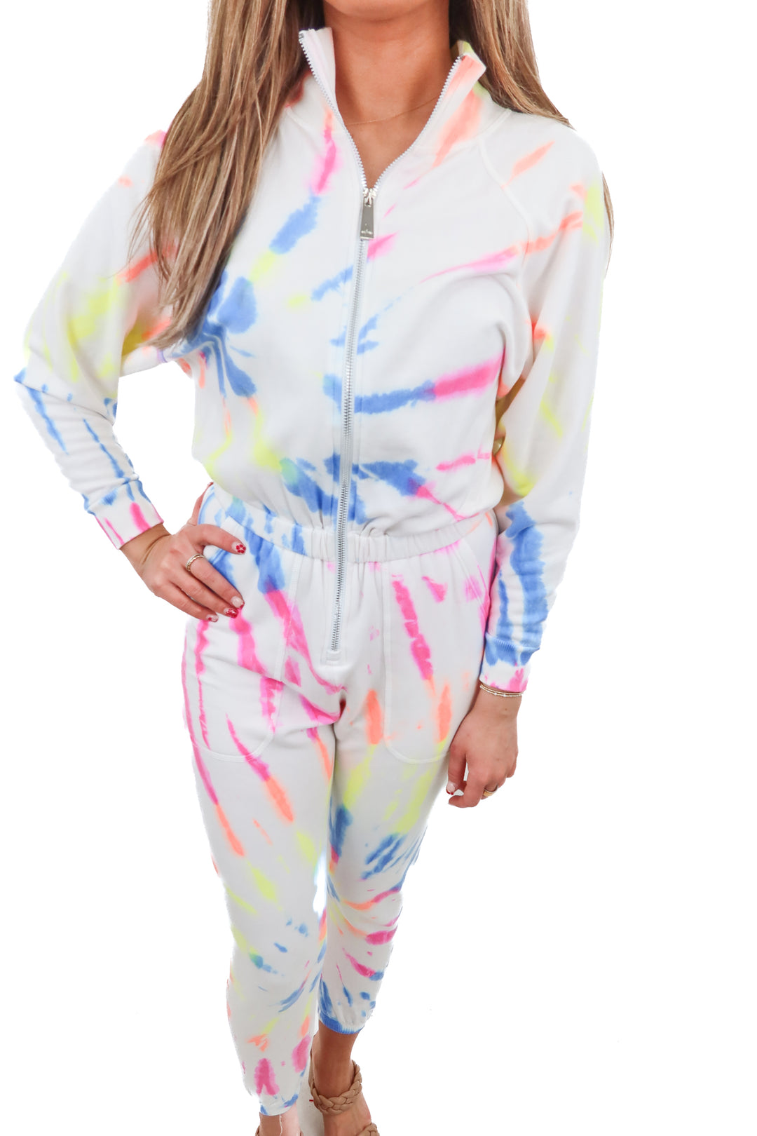 Lezat tie dye jumpsuit NWT (S)