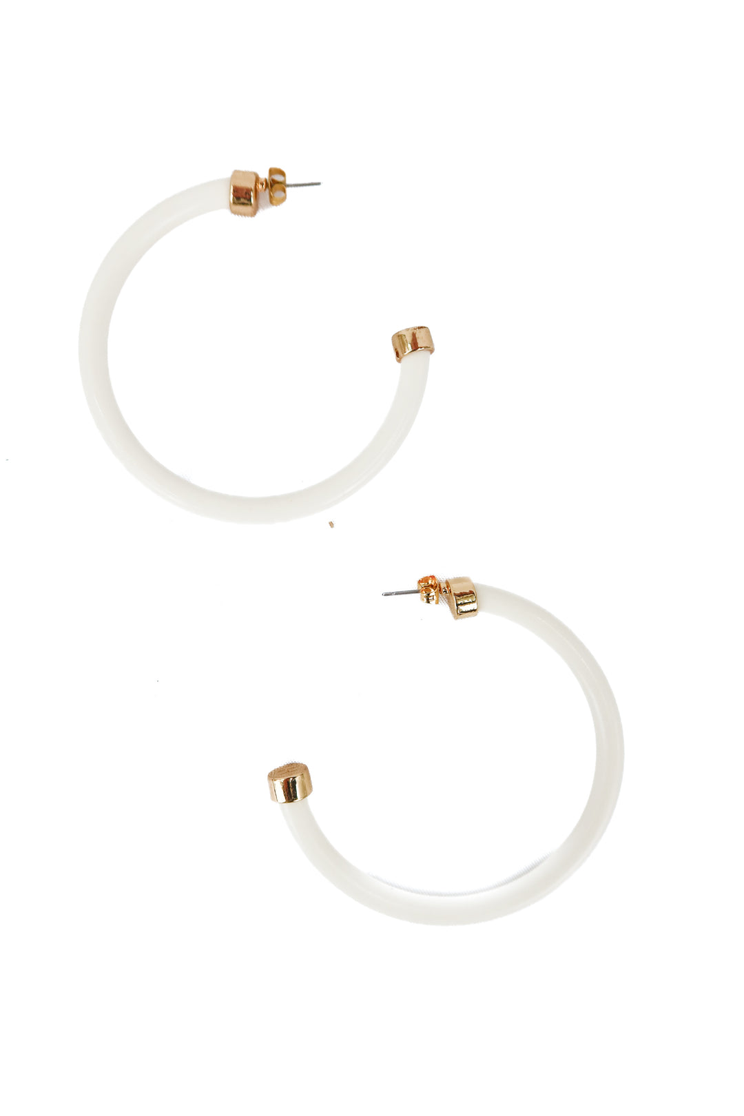 Hoohoops cream large hoop earrings