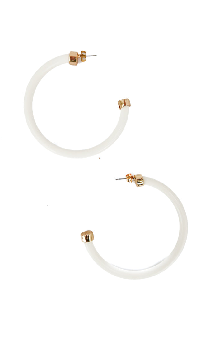 Hoohoops cream large hoop earrings
