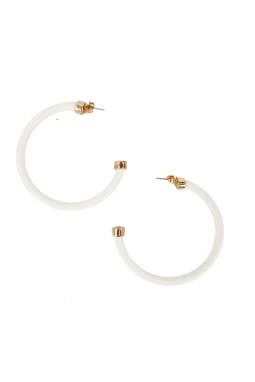 Hoohoops cream large hoop earrings