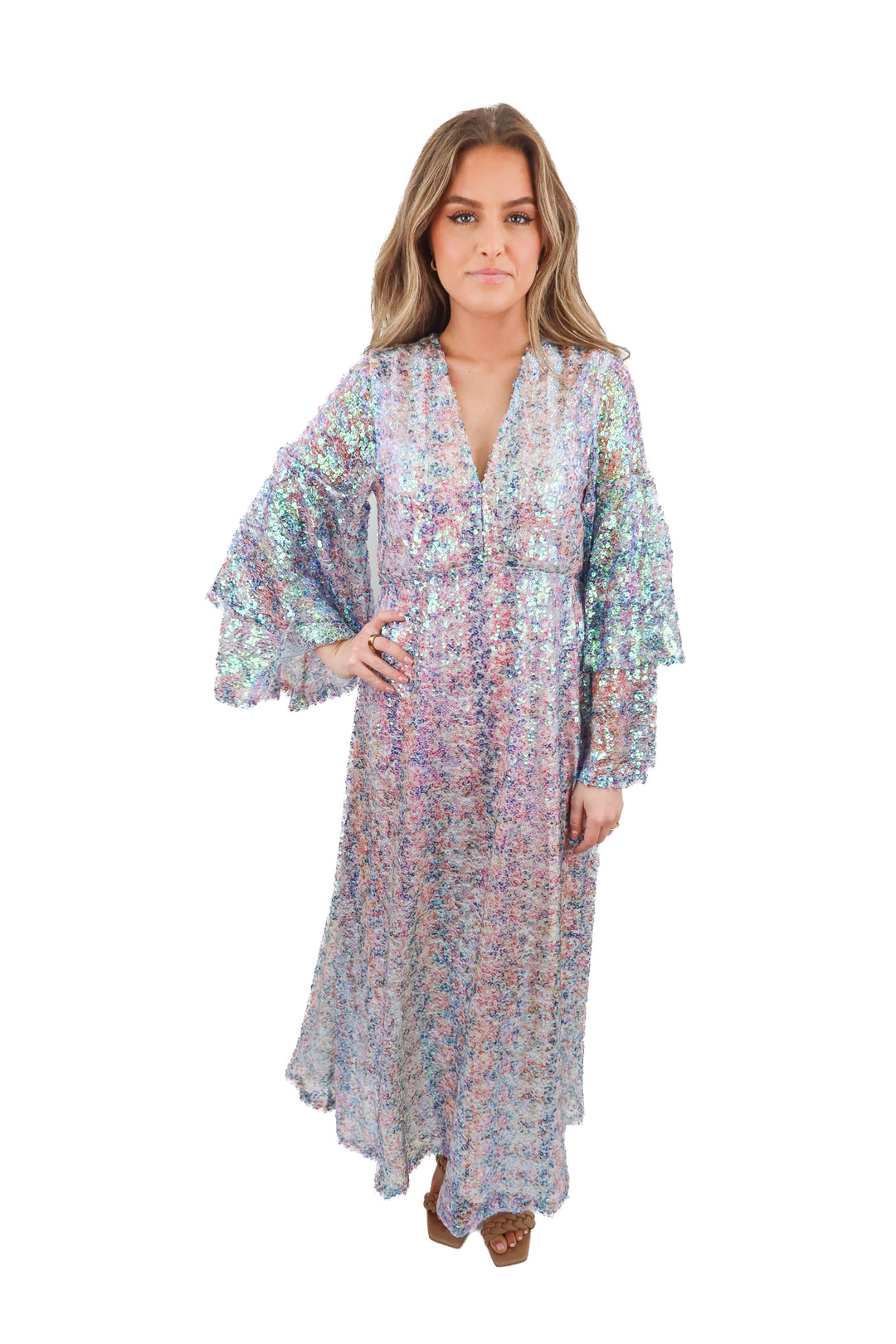 BuddyLove sequin maxi dress NWT (XS; retail $152)