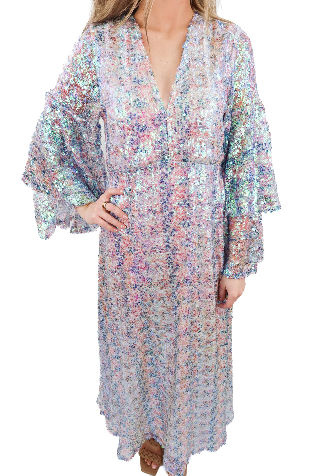 BuddyLove sequin maxi dress NWT (XS; retail $152)