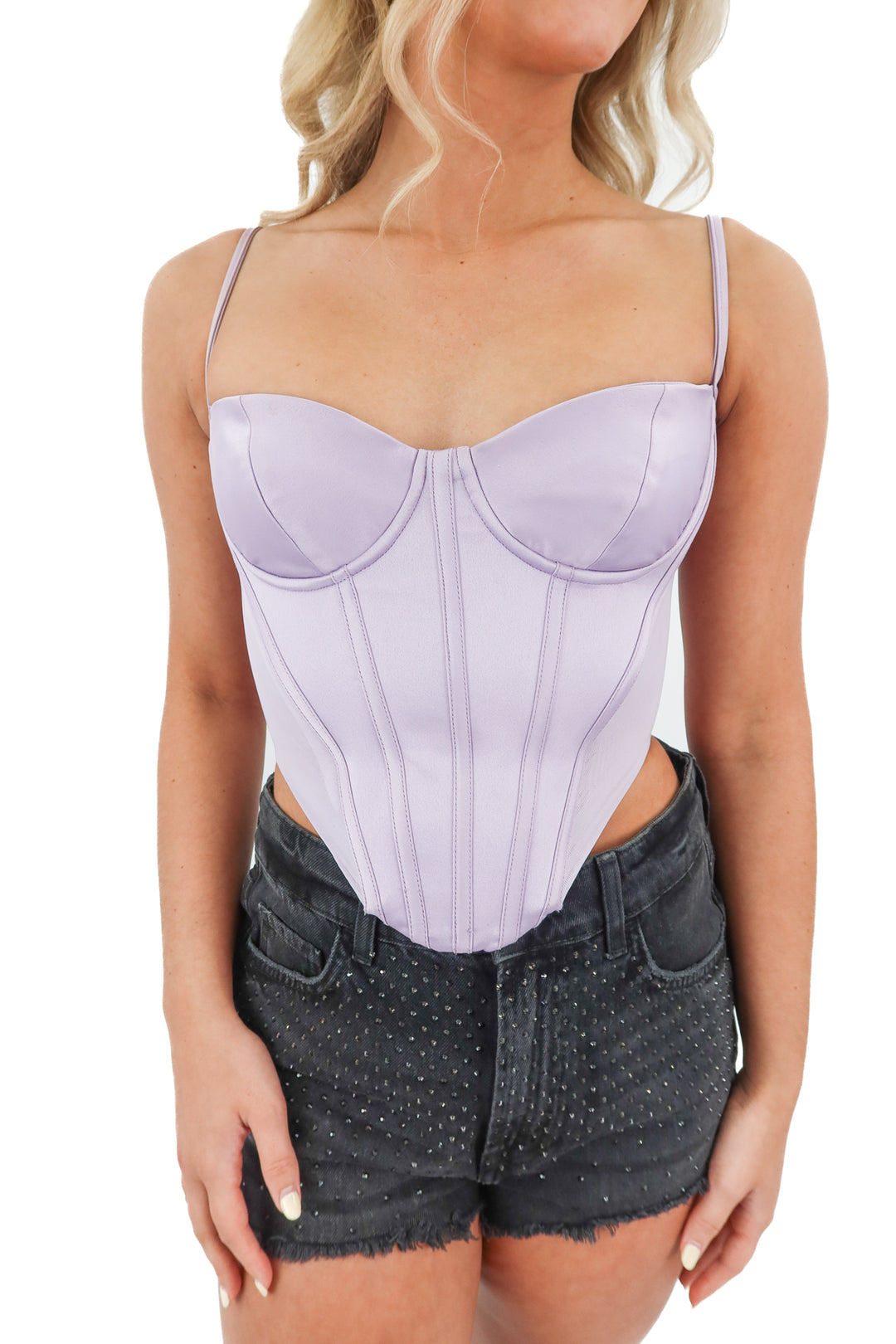 AUCTION house of cb purple corset top (XS)* Fits like XXS - size 00- ends 11/11 at 8pm CT