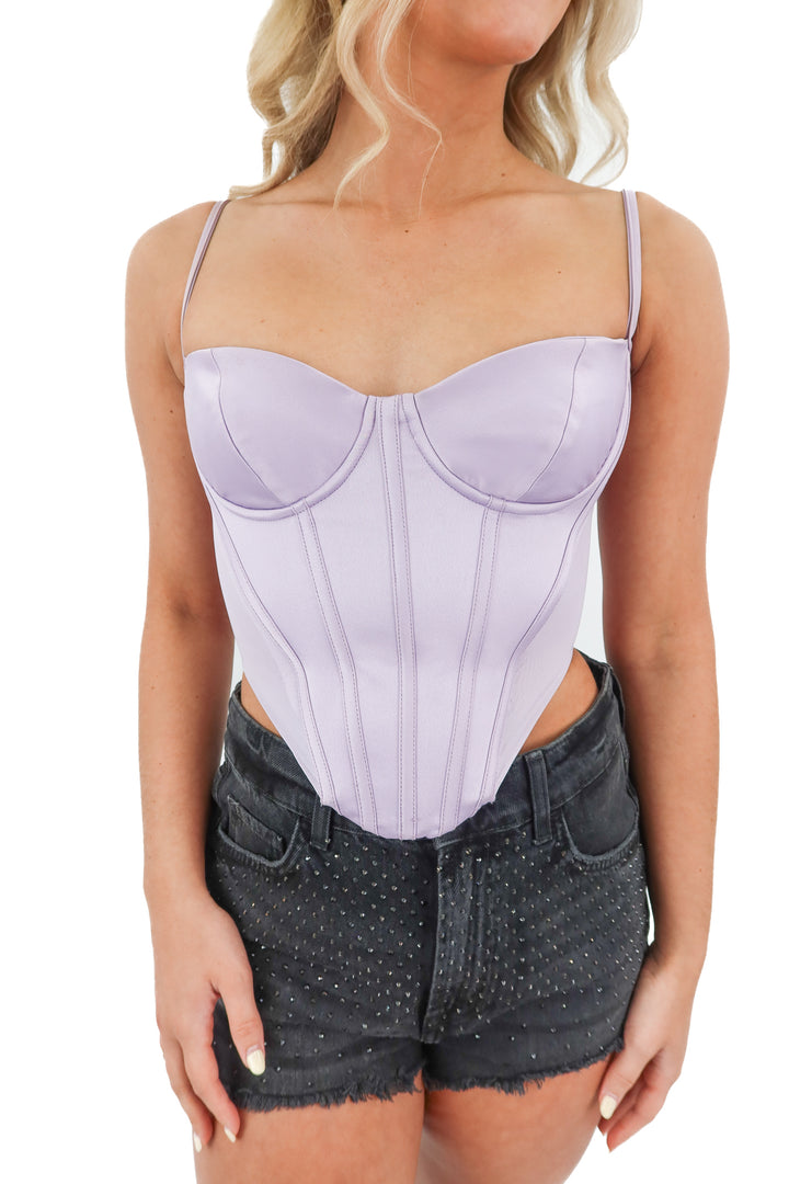AUCTION house of cb purple corset top (XS)* Fits like XXS - size 00- ends 11/11 at 8pm CT