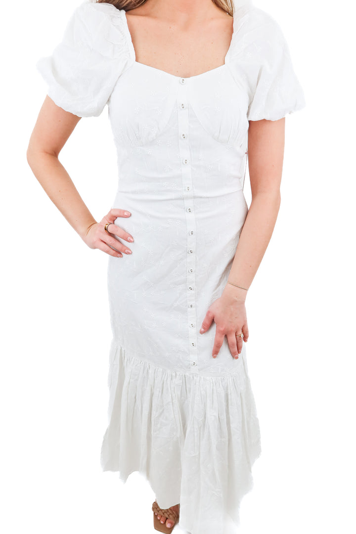 Ivy City Co. Liberty white eyelet dress (00; retail $148)