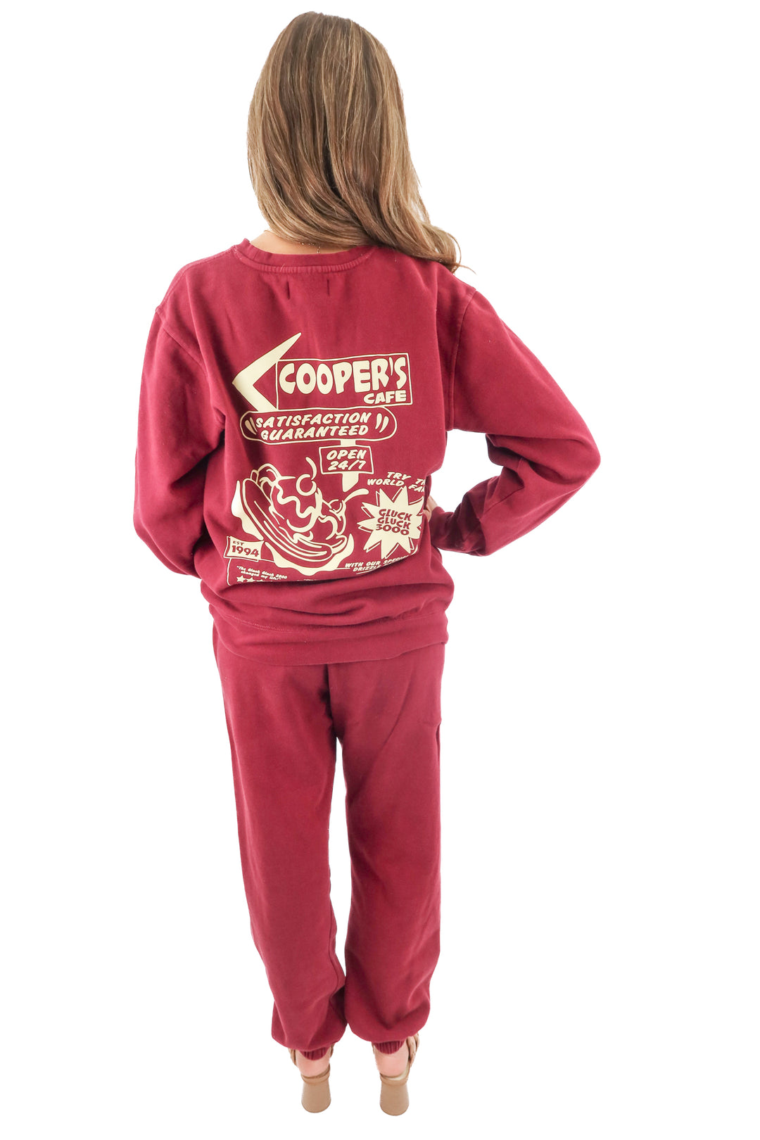 AUCTION call her daddy maroon sweat set (m)* - fits a size 2 to 6 best- ends 11/11 at 8pm CT