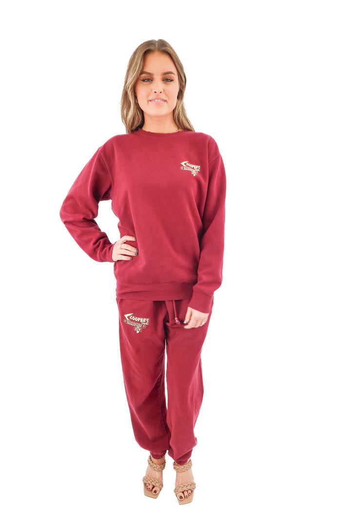 AUCTION call her daddy maroon sweat set (m)* - fits a size 2 to 6 best- ends 11/11 at 8pm CT