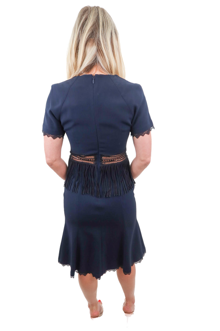 jonathan simkhai navy fringe dress NWT (8; retail $695)